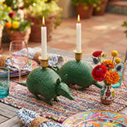 Armadillo Candle Holder – Forest Green – view 3