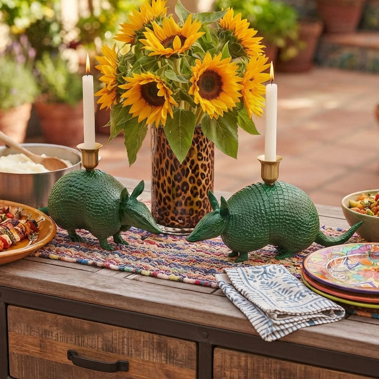 Armadillo Candle Holder – Forest Green – view 7