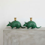 Armadillo Candle Holder – Forest Green – view 2