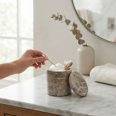 Leopard Marble Cannister with Lid