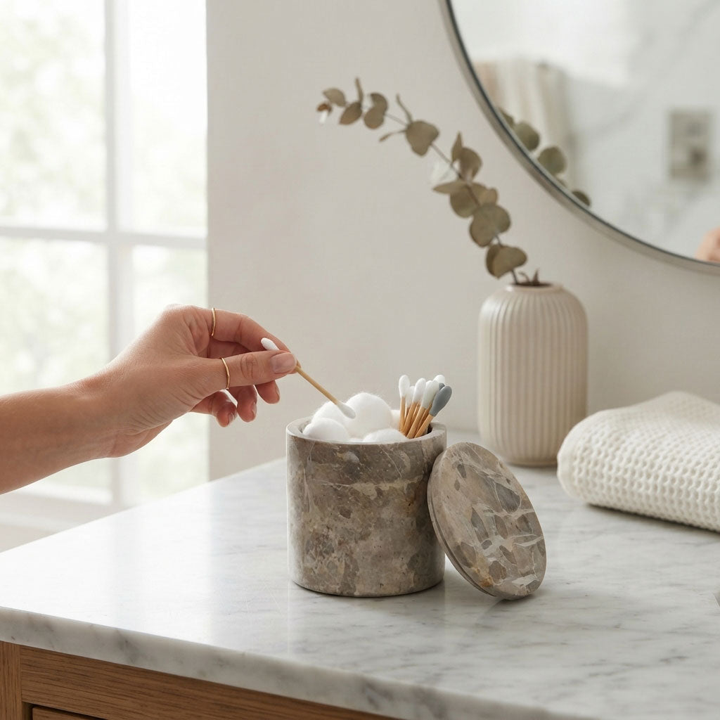 Leopard Marble Cannister with Lid