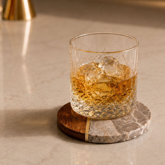 Marble Coaster – Leopard & Wood