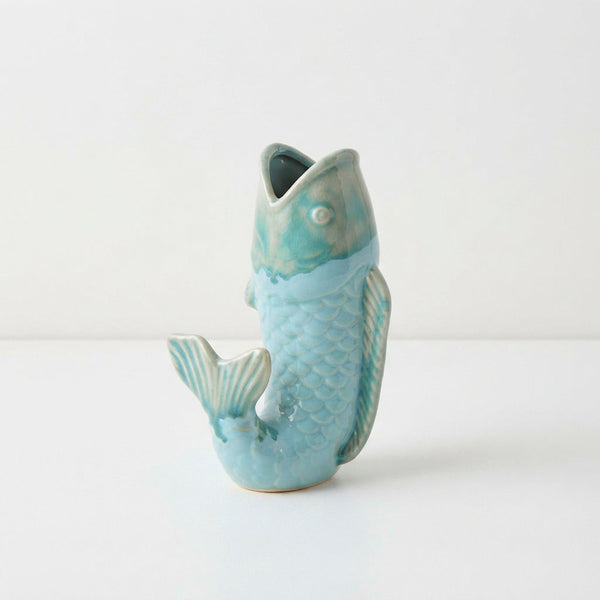 Fin-Tastic Fish Vase – Turquoise