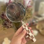 Magnifying Glass – Checked Wood & Bone