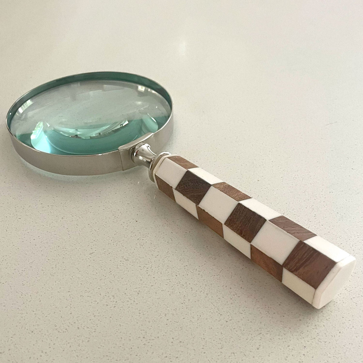 Magnifying Glass – Checked Wood & Bone – view 4