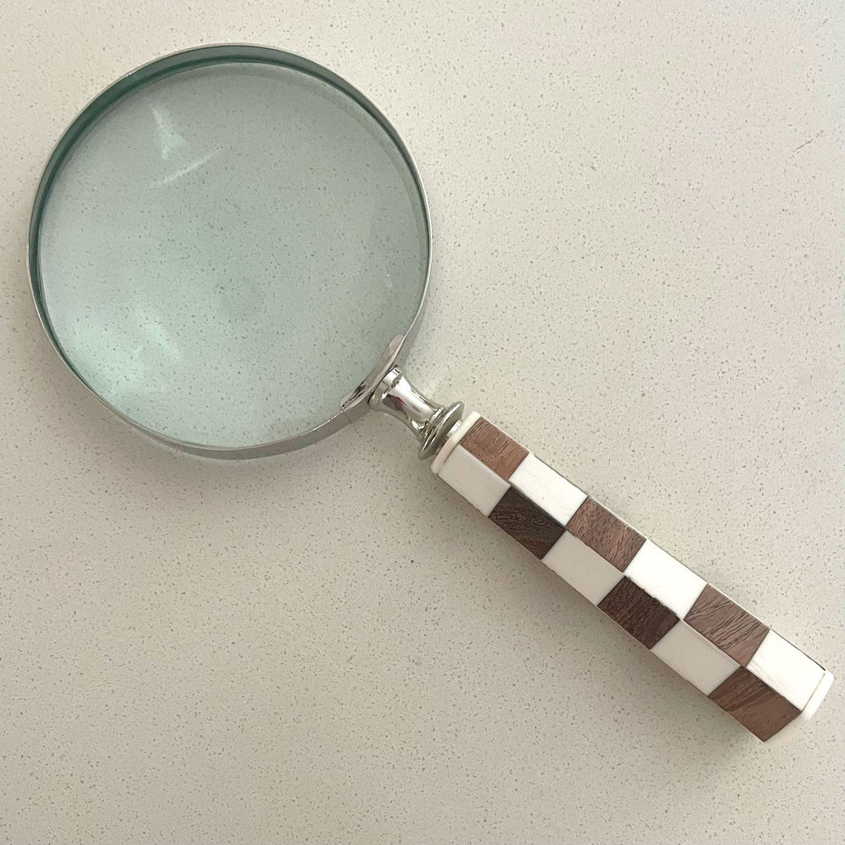 Magnifying Glass – Checked Wood & Bone – view 5