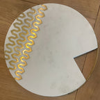 Round Marble Board – Brass Inlay – view 2