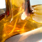 Glass Bottle Vase – Golden Reflections – view 2