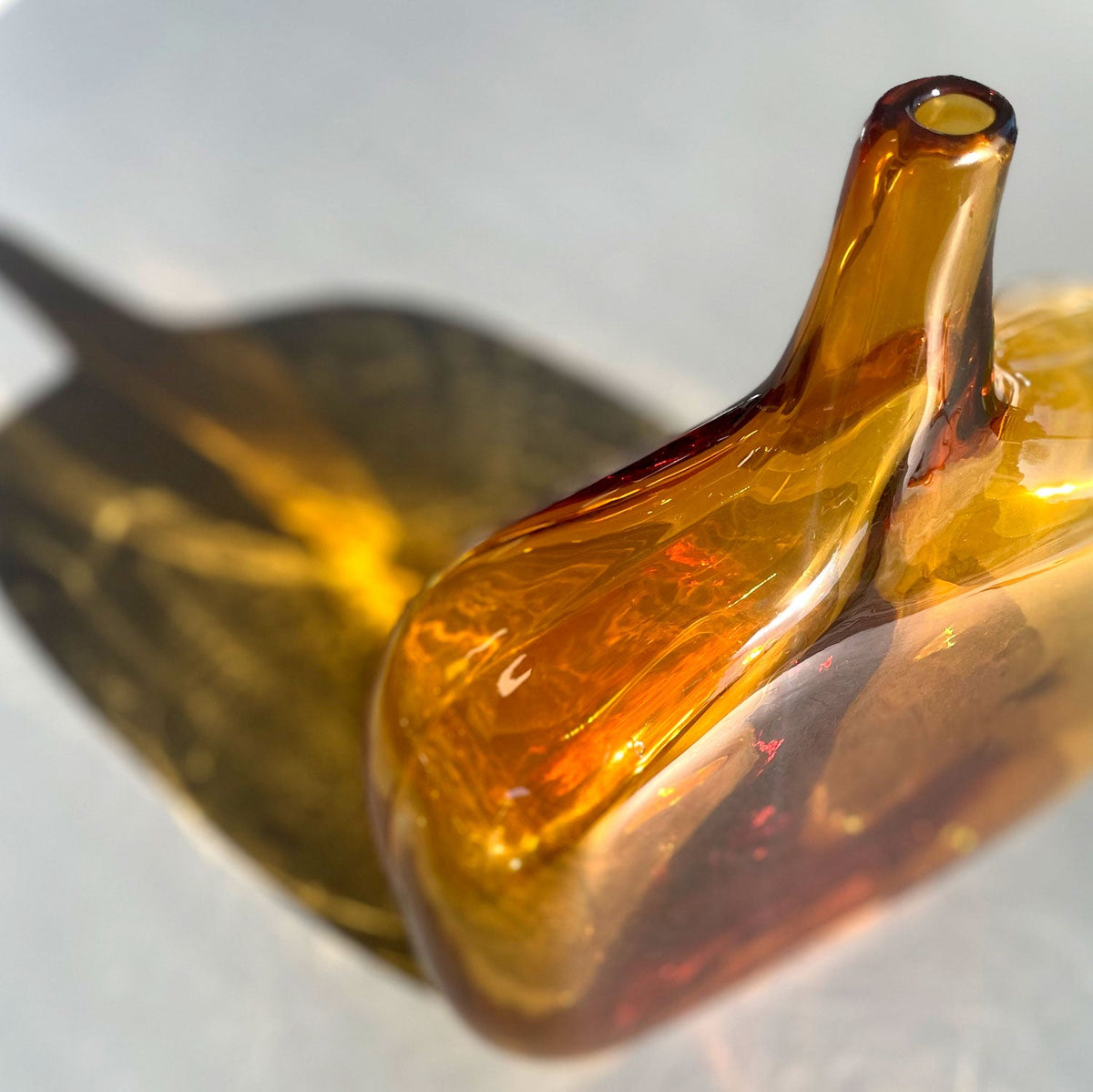 Glass Bottle Vase – Golden Reflections – view 4