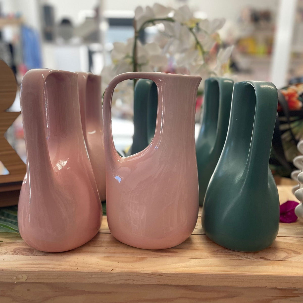 Art Deco Jug – Matte Green – view 3