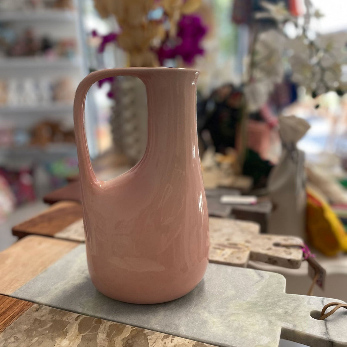 Art Deco Jug – Glossy Pink