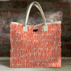 Mongoose Carry Beach Bag in Seeds Terracotta-Natural