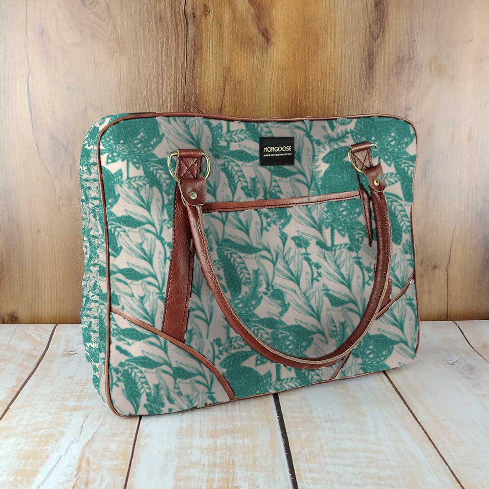 Mongoose Large Day Bag in Fynbos Teal-Natural