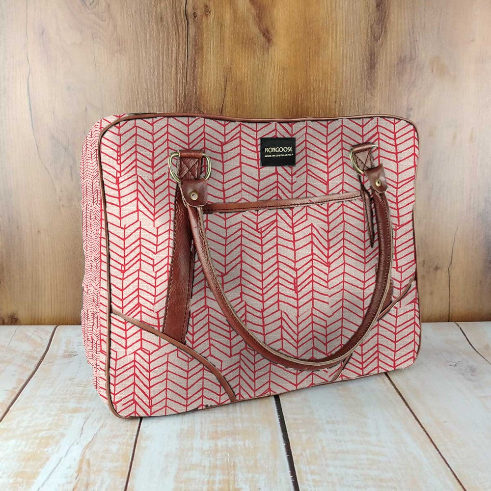 Mongoose Large Day Bag in Fishbone Red-Natural