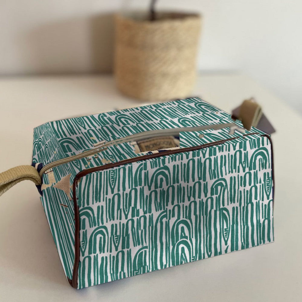 Mongoose Toiletry Bag in Seeds Green-Natural