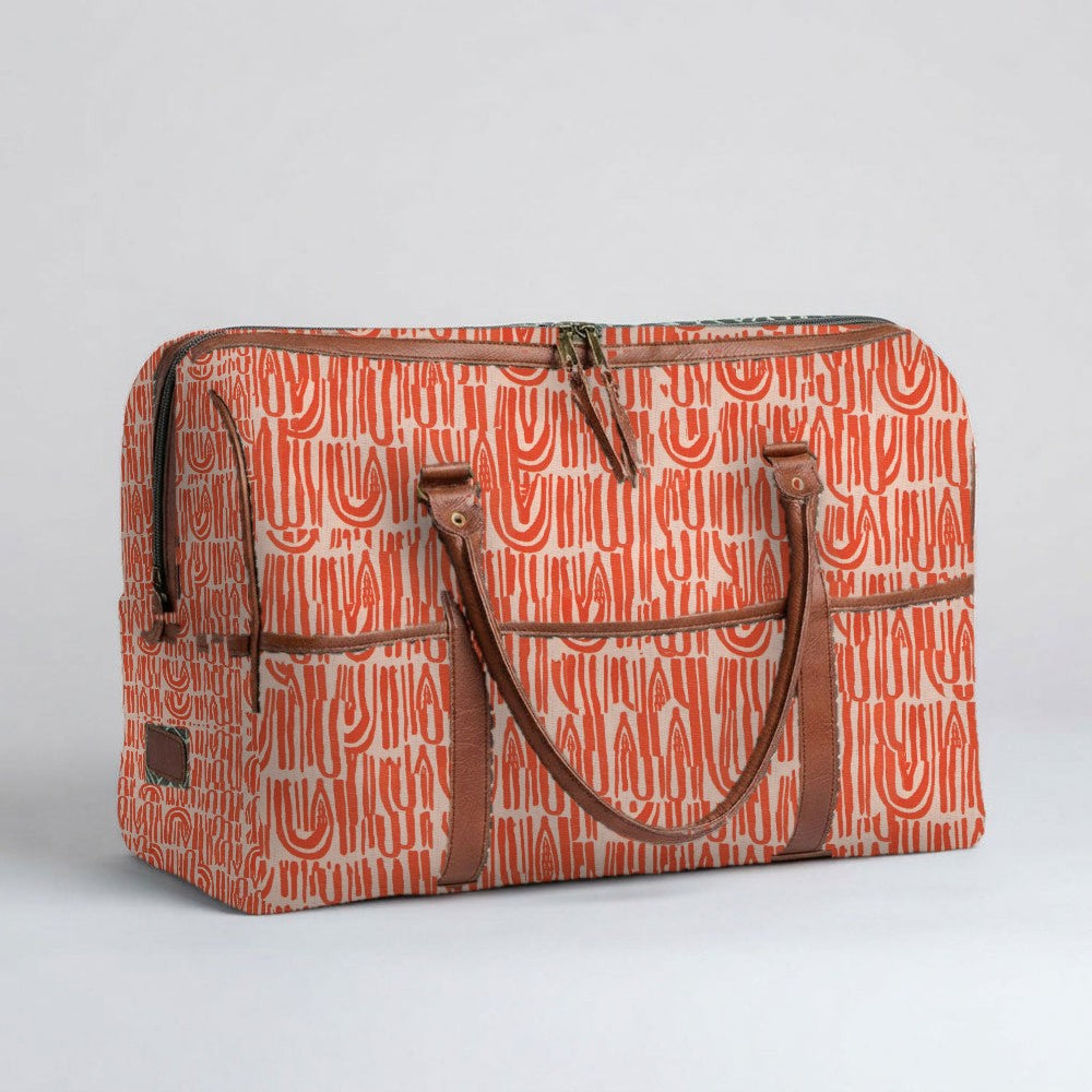 Mongoose Weekender Bag in Seeds Terracotta-Natural