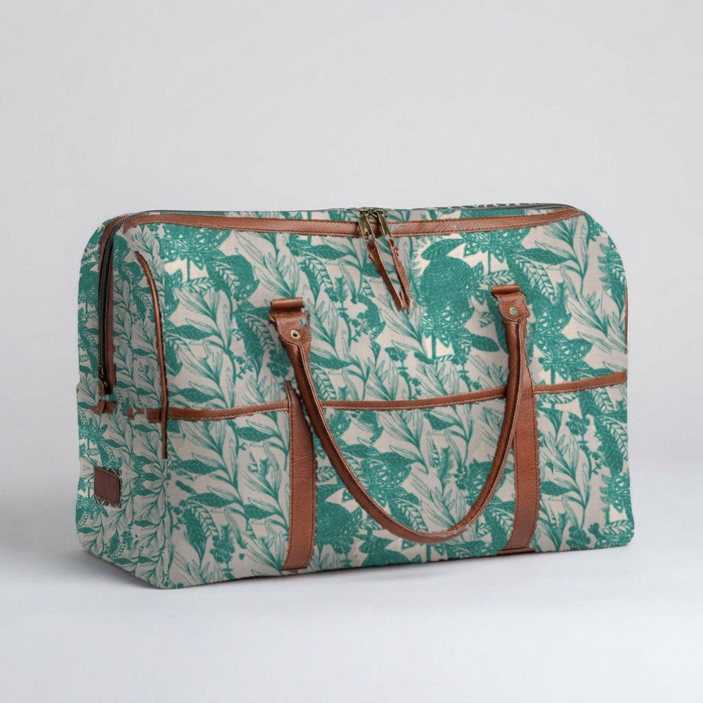 Mongoose Weekender Bag in Fynbos Teal-Natural