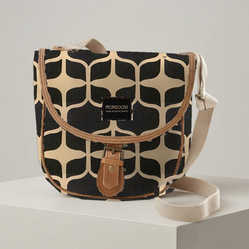 Mongoose Pom Pom Bag in Graphic Charcoal-Natural