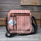 Mongoose Passport Cross Body Bag in Fishbone Red-Natural