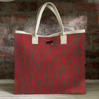 Mongoose Carry Beach Bag in Fishbone Blue-Brick