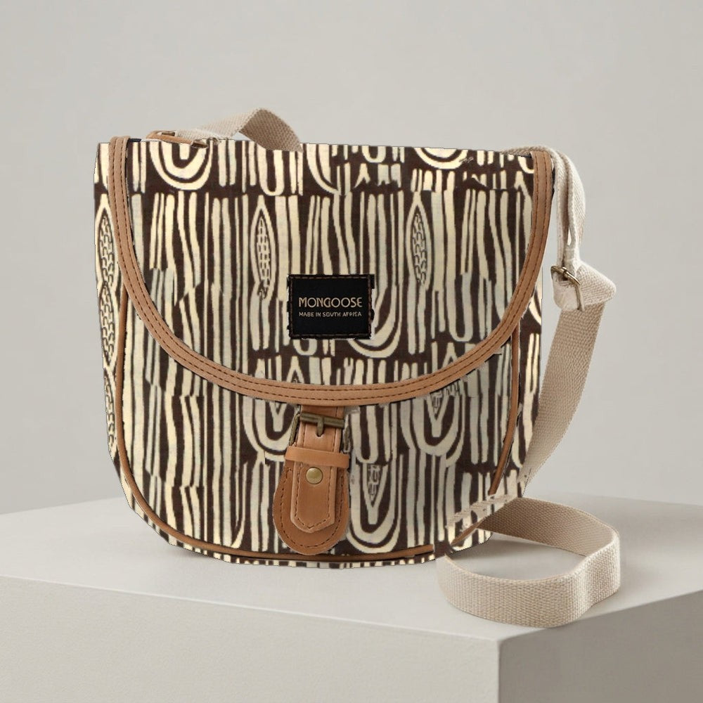 Mongoose Pom Pom Bag in Seeds Ivory-Charcoal
