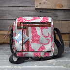 Mongoose Passport Cross Body Bag in Leopard Coral-Mint