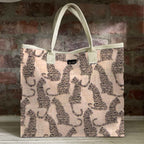 Mongoose Carry Beach Bag in Leopard Charcoal-Natural