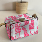 Mongoose Toiletry Bag in Leopard Coral-Mint