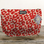 Mongoose Makeup Bag in Leopard Spots Red-Natural