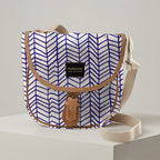 Mongoose Pom Pom Bag in Fishbone Indigo-Natural