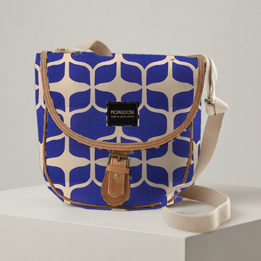 Mongoose Pom Pom Bag in Graphic Indigo-Natural