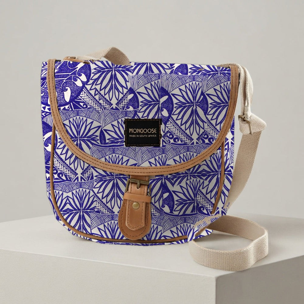 Mongoose Pom Pom Bag in Koru Indigo-Natural