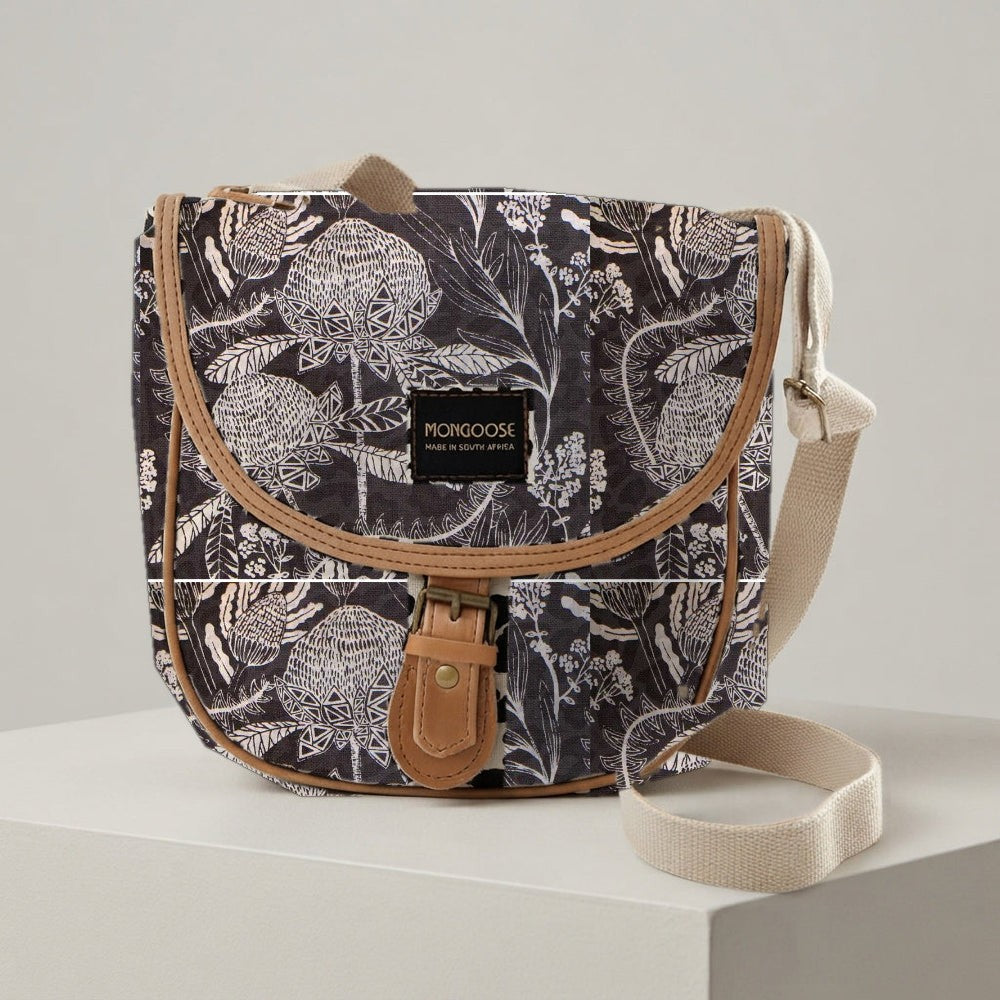 Mongoose Pom Pom Bag in Fynbos Cream-Charcoal