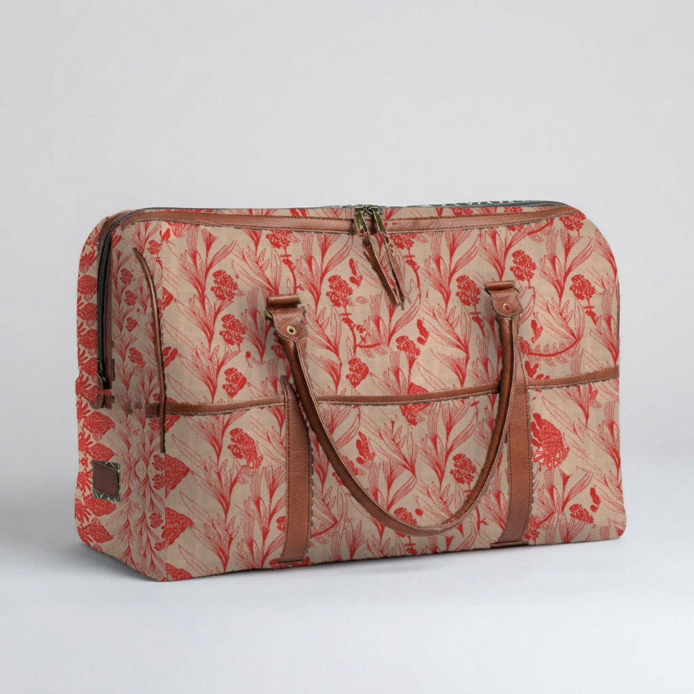 Mongoose Weekender Bag in Fynbos Red-Natural