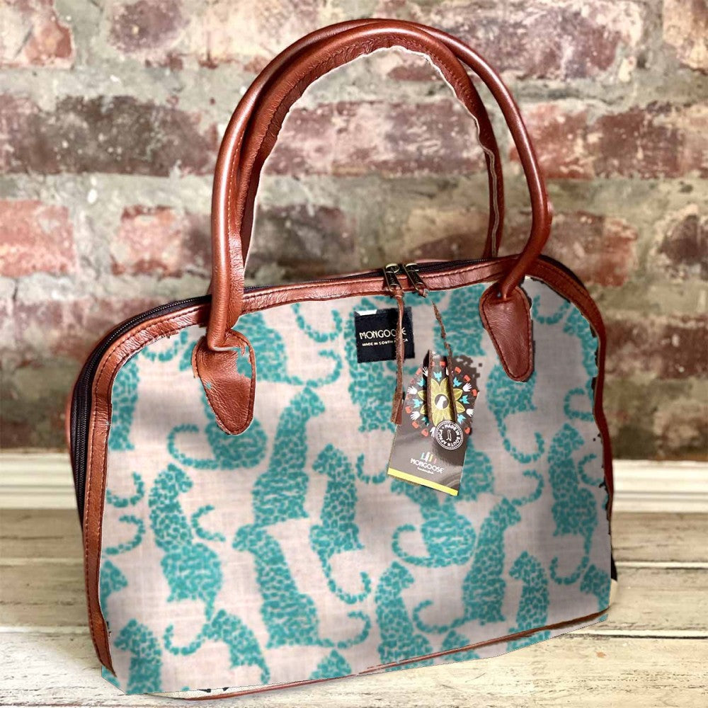 Mongoose Luca Bag in Leopard Teal-Natural