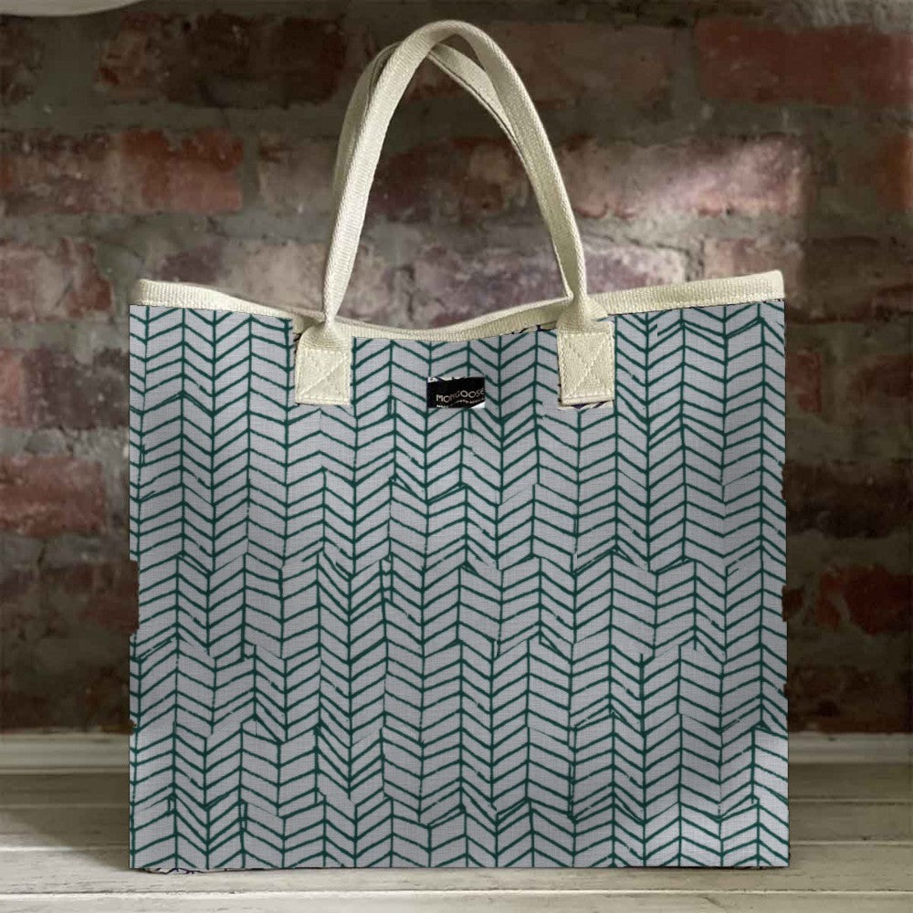 Mongoose Carry Beach Bag in Fishbone Avo-Natural